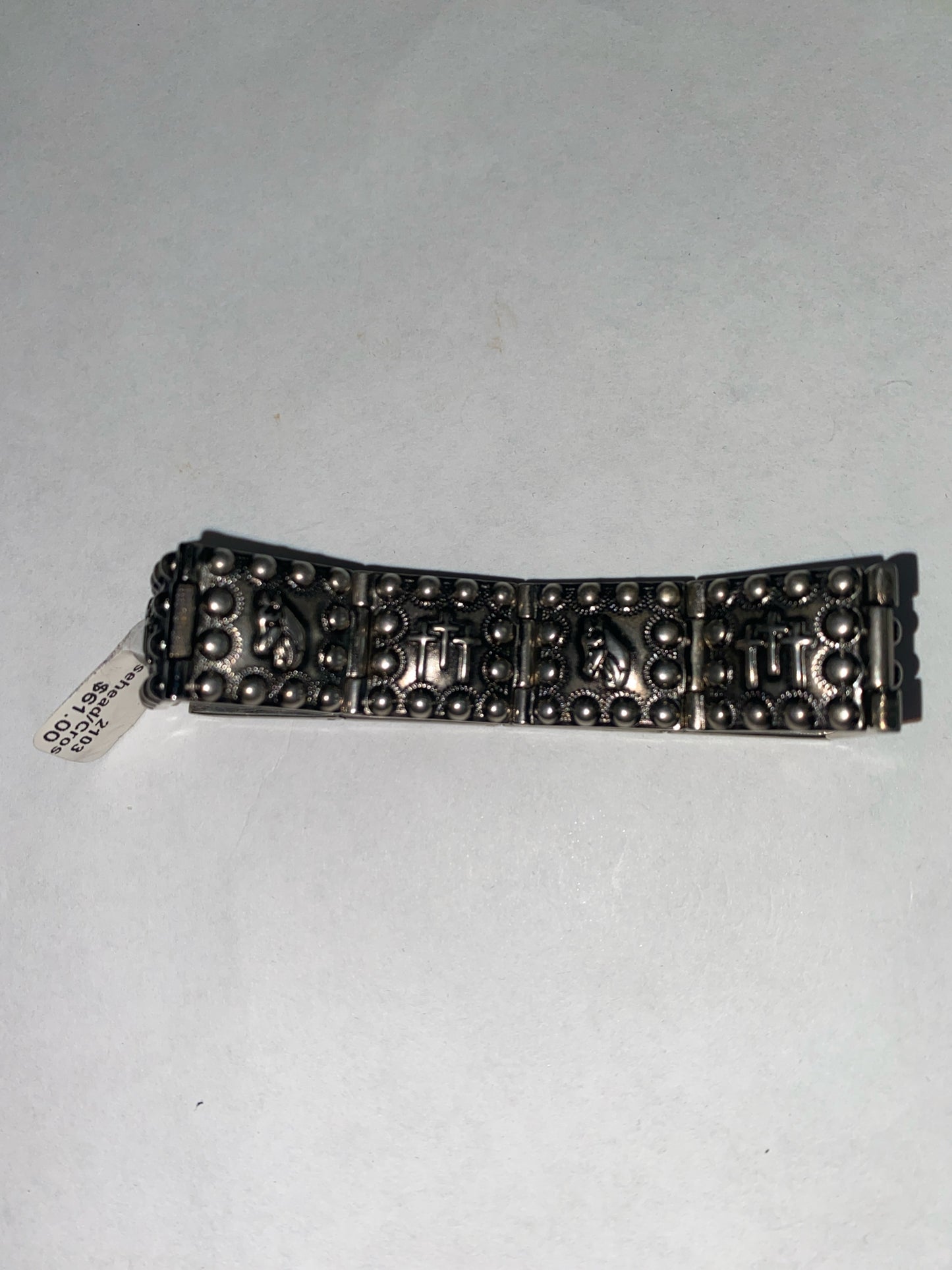 Stainless Steel Horsehead/Crosses Bracelet
