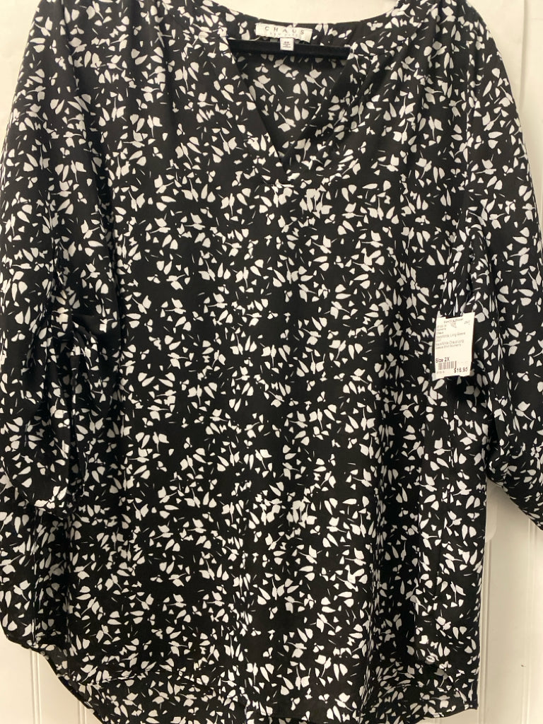 Black/White Chaus Long Sleeve Shirt Women's