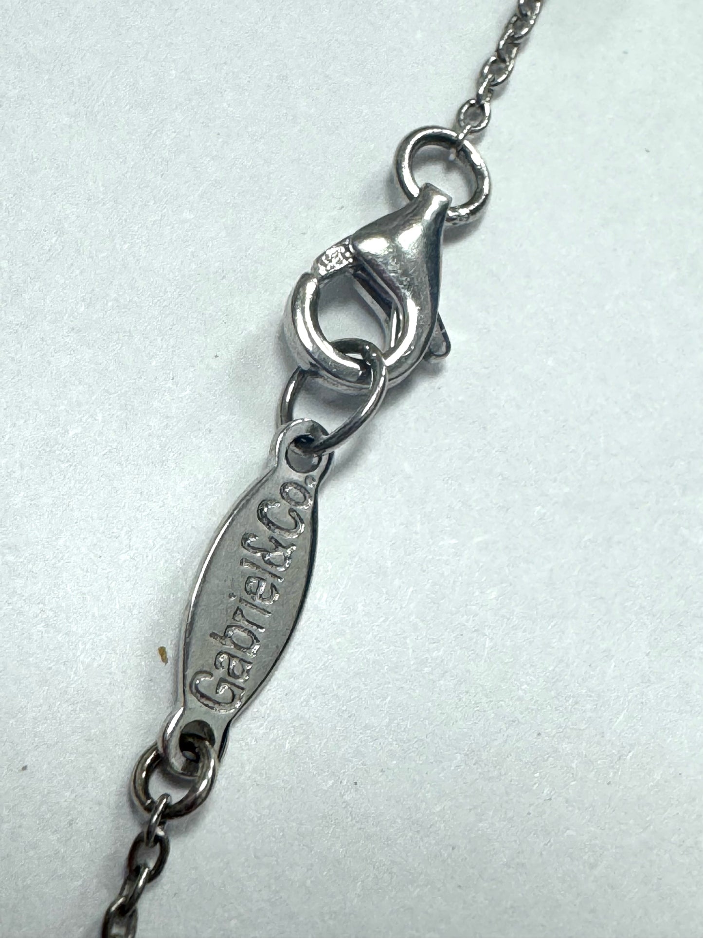 Gabriel & Co Sterling Silver Mediterranean Diamond Filigree Pendant Necklace