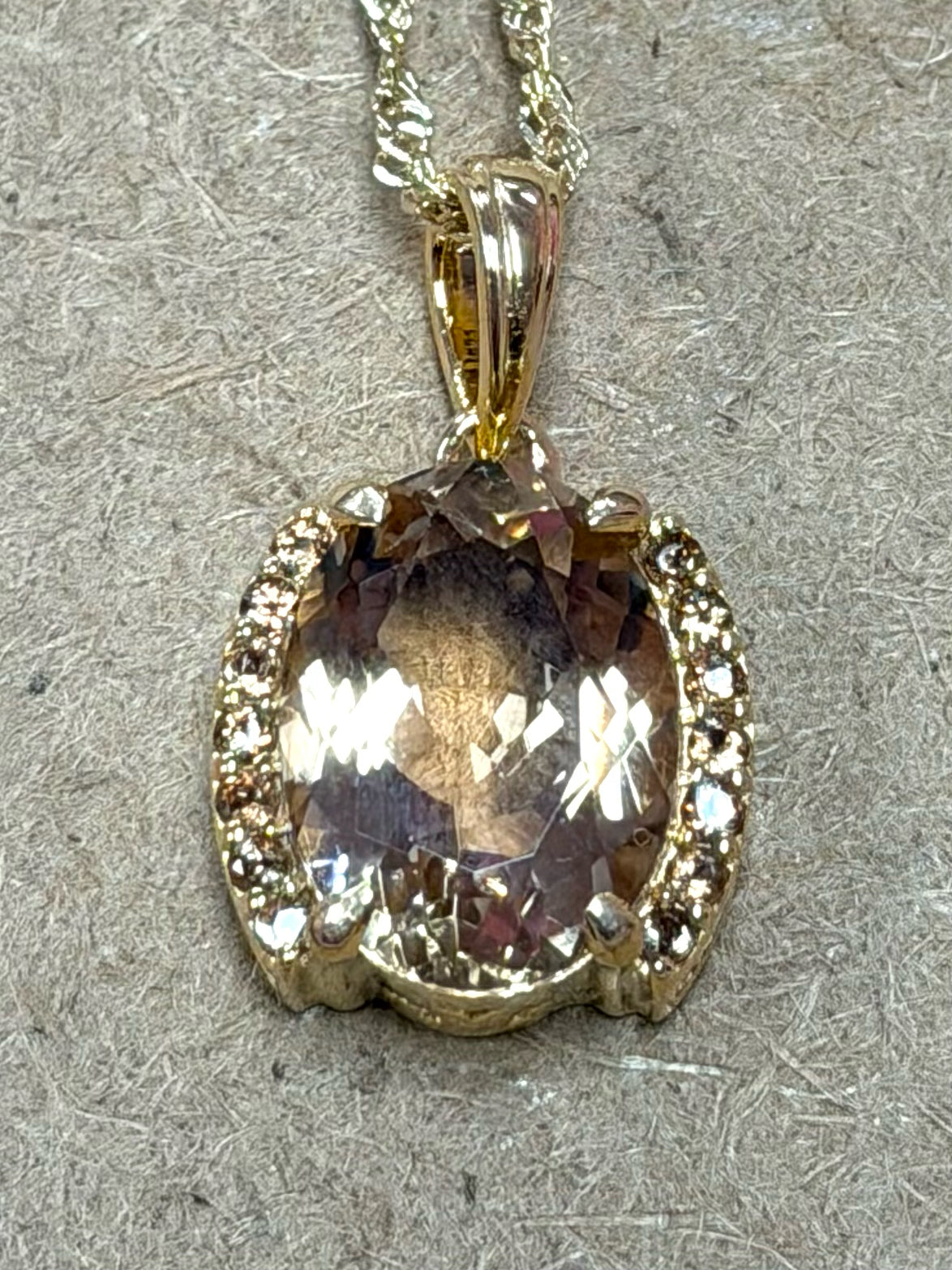 Gold Over Sterling Gemstone Necklace New JTV