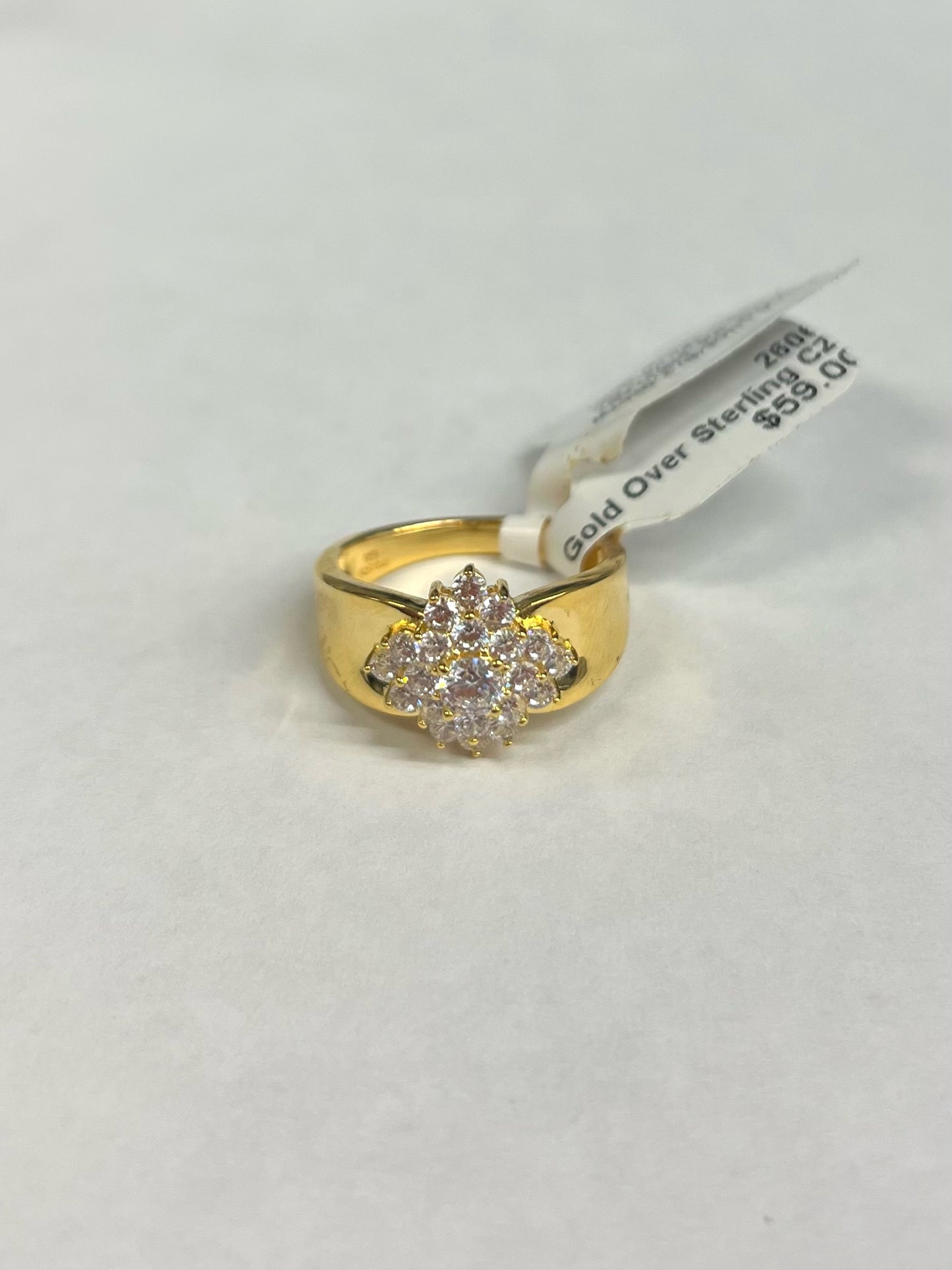 Gold Over Sterling CZ Ring