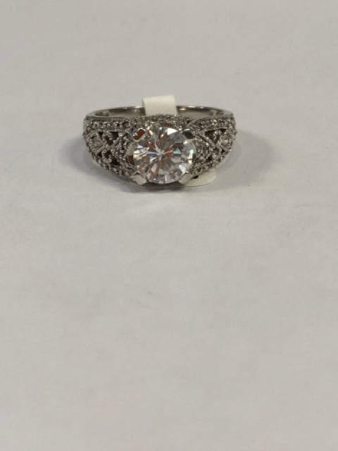 Sterling Silver CZ Ring SZ 9.25