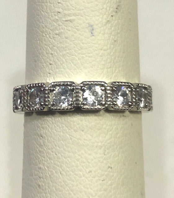 Sterling Silver CZ Ring Size 7.75