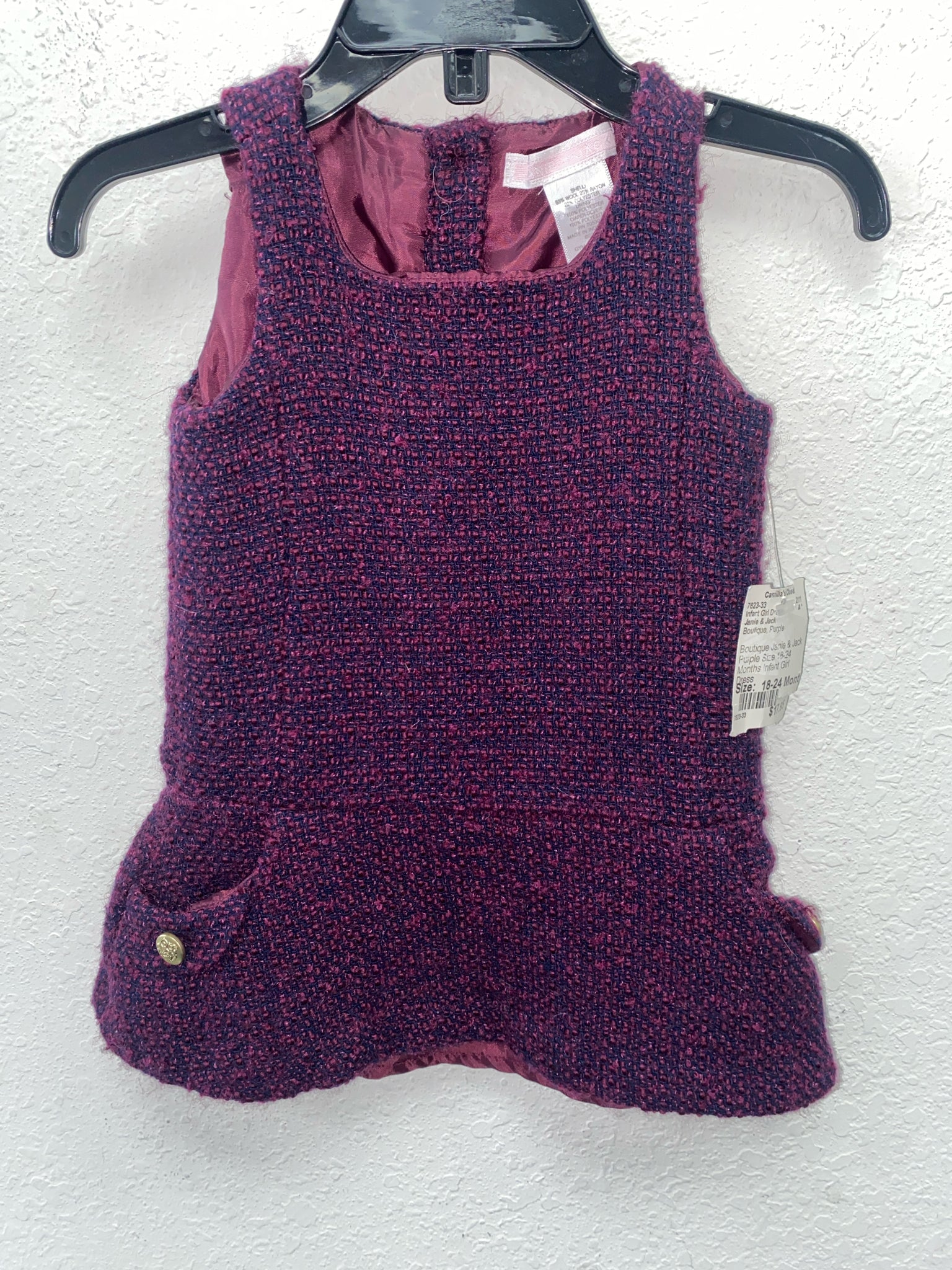 purple dress 18 months Gap Baby Girl 18-24 Months Purple Tiered Short Sleeve Swiss Dot Dress