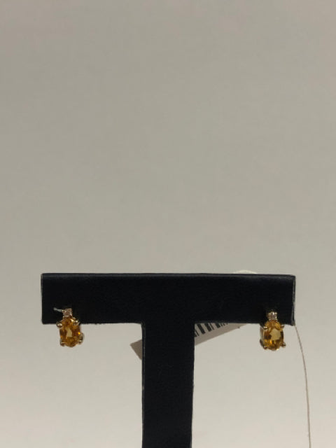 Gold Over Sterling Earrings Citrine