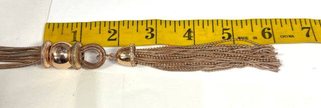 QVC Joan Rivers Polished Tassel Long Necklace 32" - 35" Adj Copper Rose Color