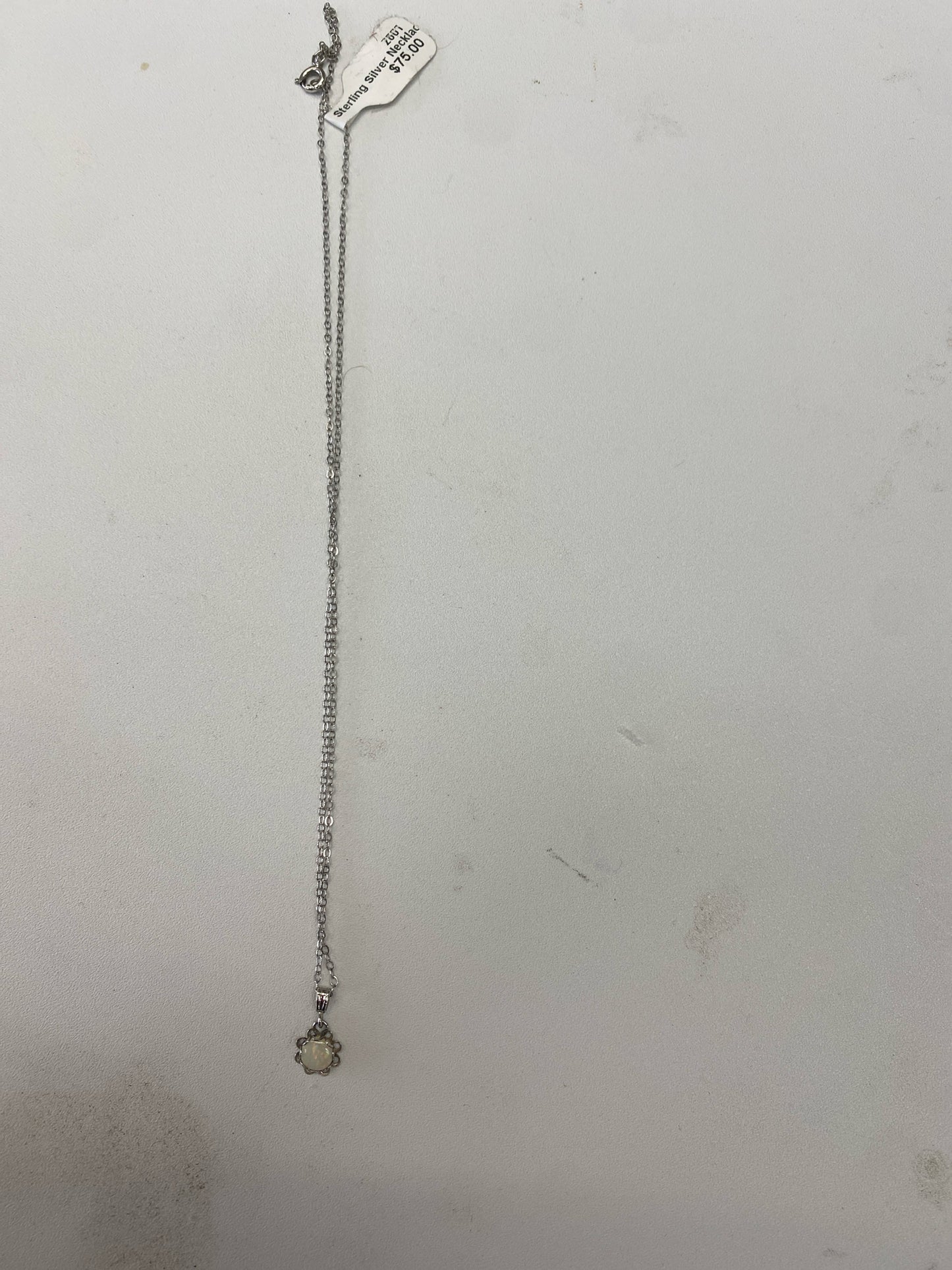 Sterling Silver Necklace & Opal Pendant