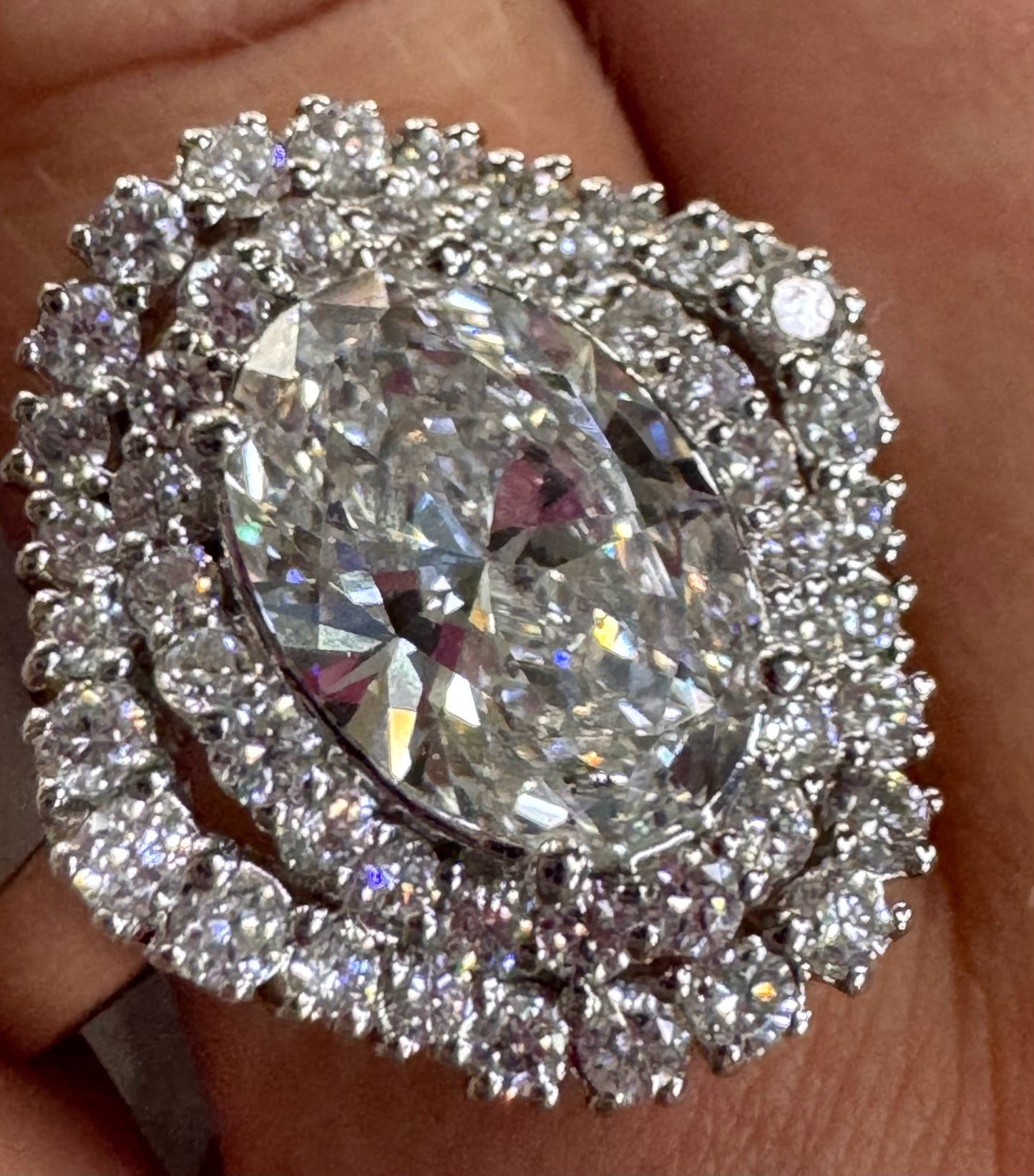 14k White Gold 4.10 ct tw Lab Grown Diamond Ring