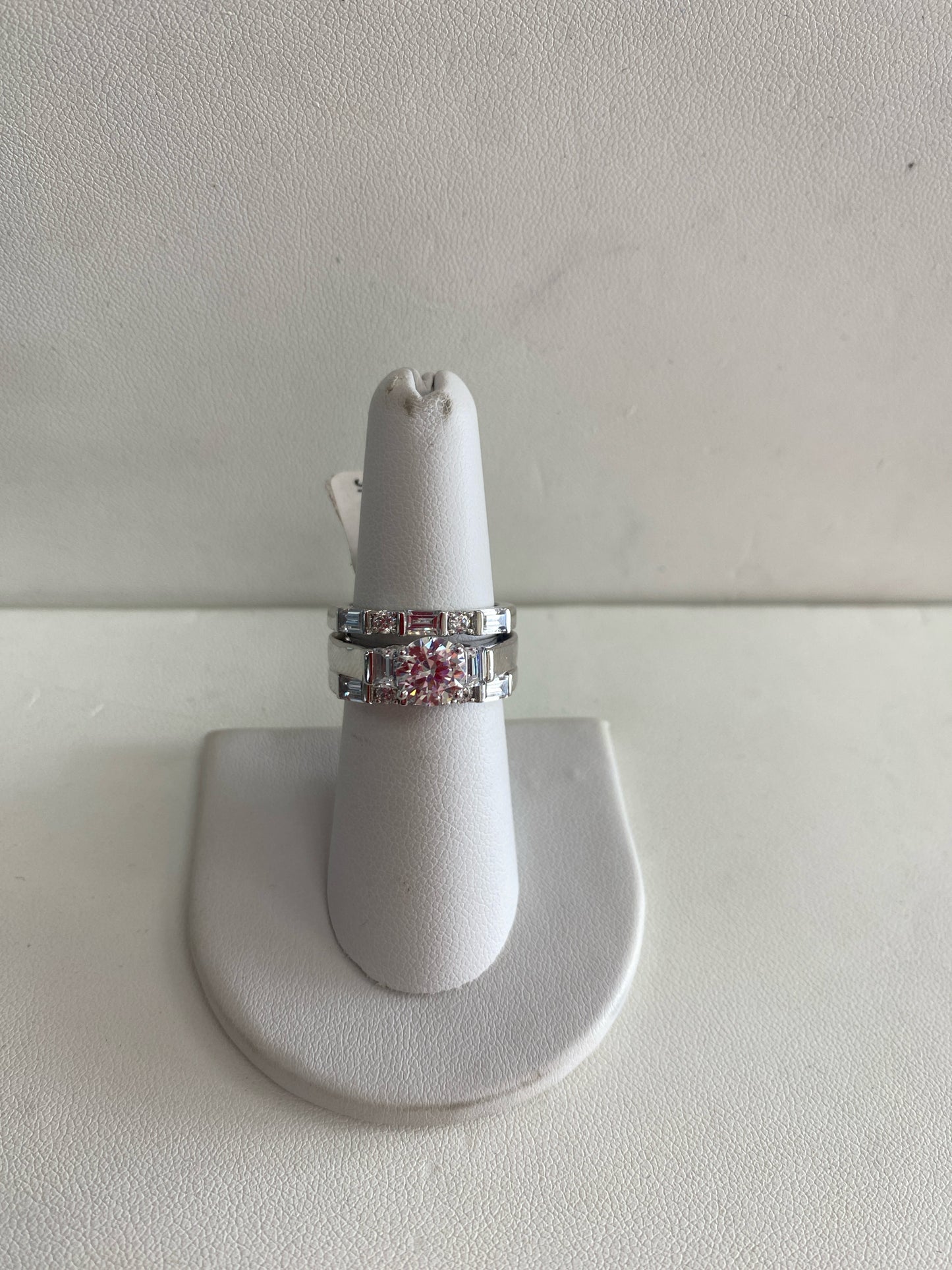 Sterling Silver 3 Piece Wedding Set CZ Size 7.25