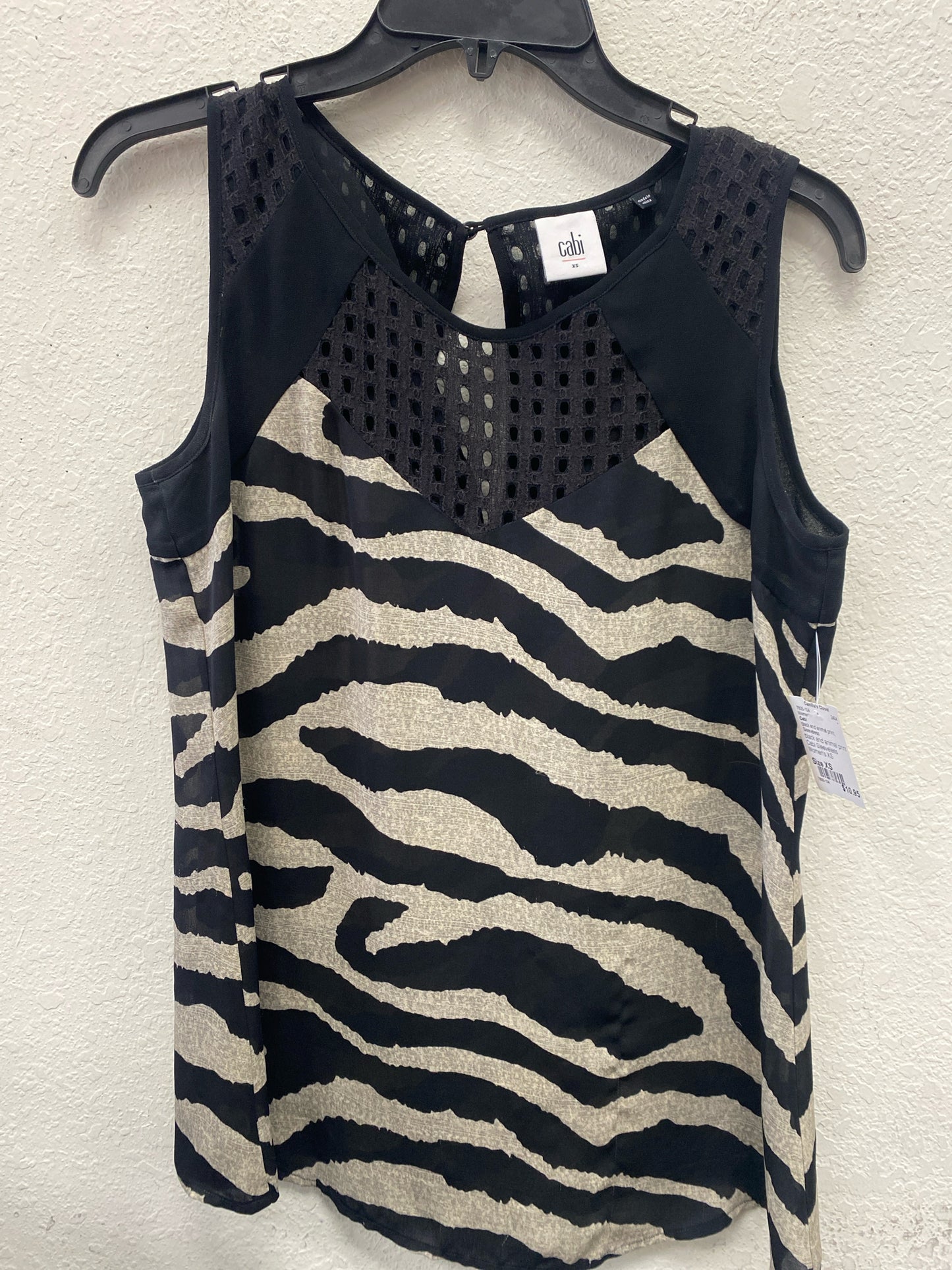 black and animal print Cabi Sleeveless Women's XS