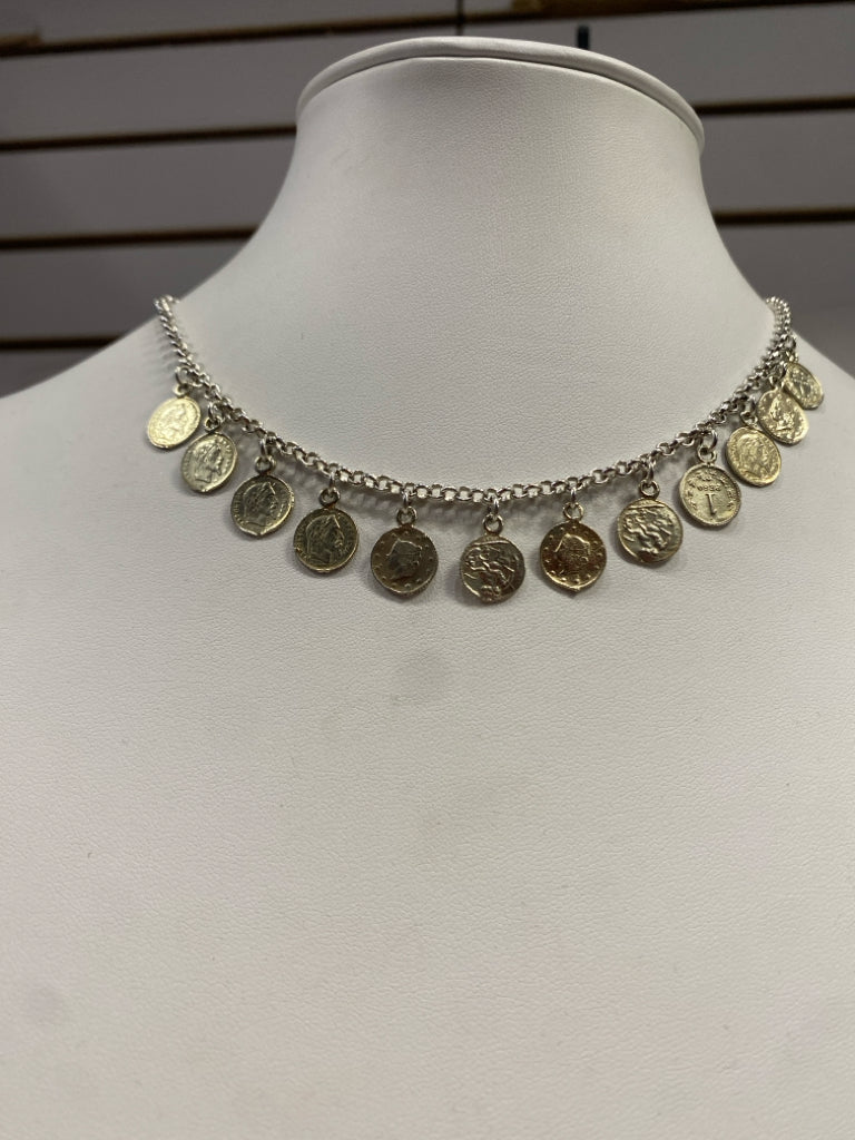 16" Sterling Silver Necklace w/ Coins