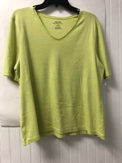 Lime Green Chico's Short Sleeve Shirt Women's