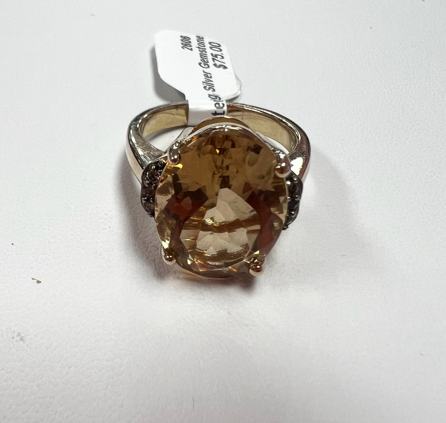 Sterling Silver Gemstone Ring JTV Size 8