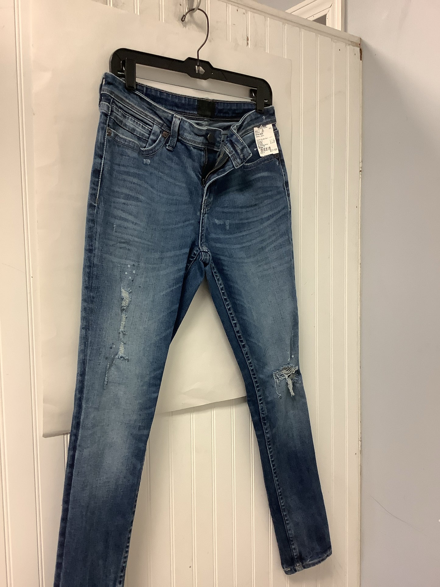 Denim Buckle Black Jeans Women's