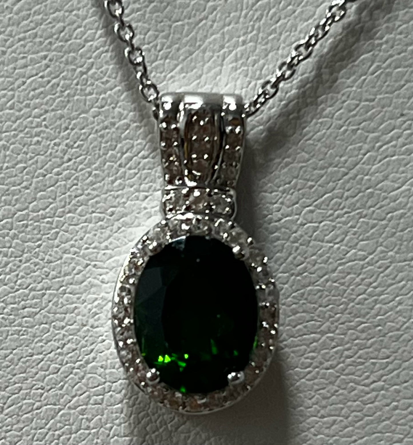 Sterling Chrome Diopside Pendant & Necklace New JTV