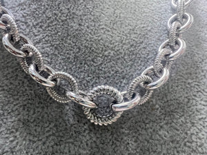Judith Ripka Sterling Silver Twisted Cable Chain Polished Link Necklace 18"