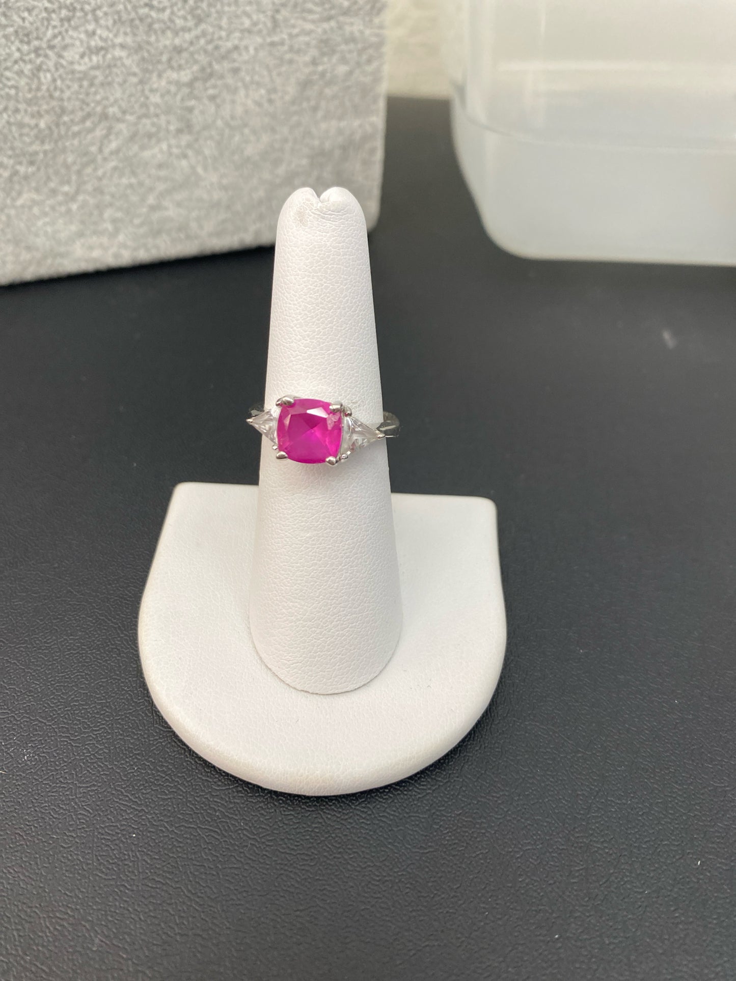 Pink Sterling Silver Ring