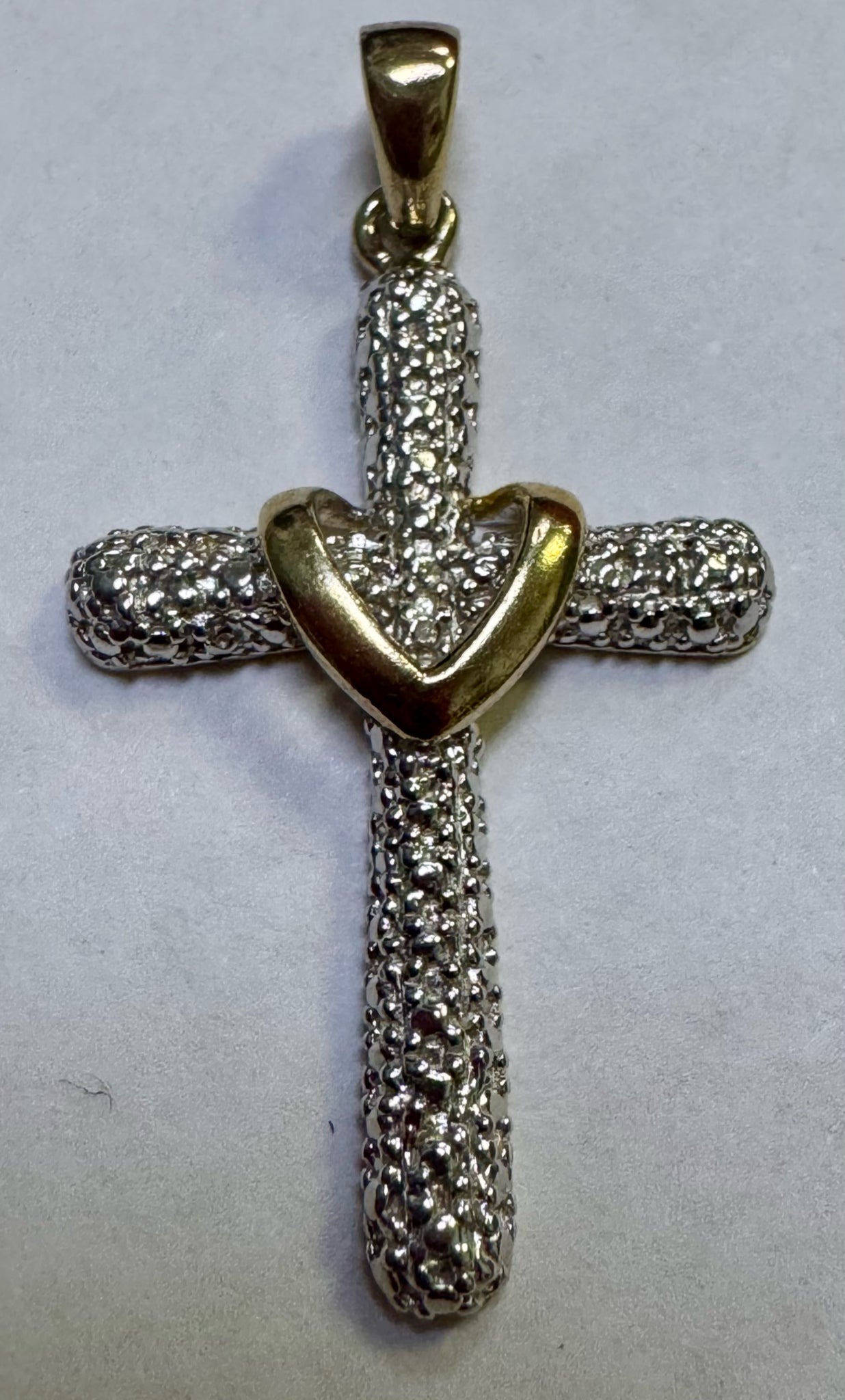 Gold Over Sterling Pendant Cross 2 Tone