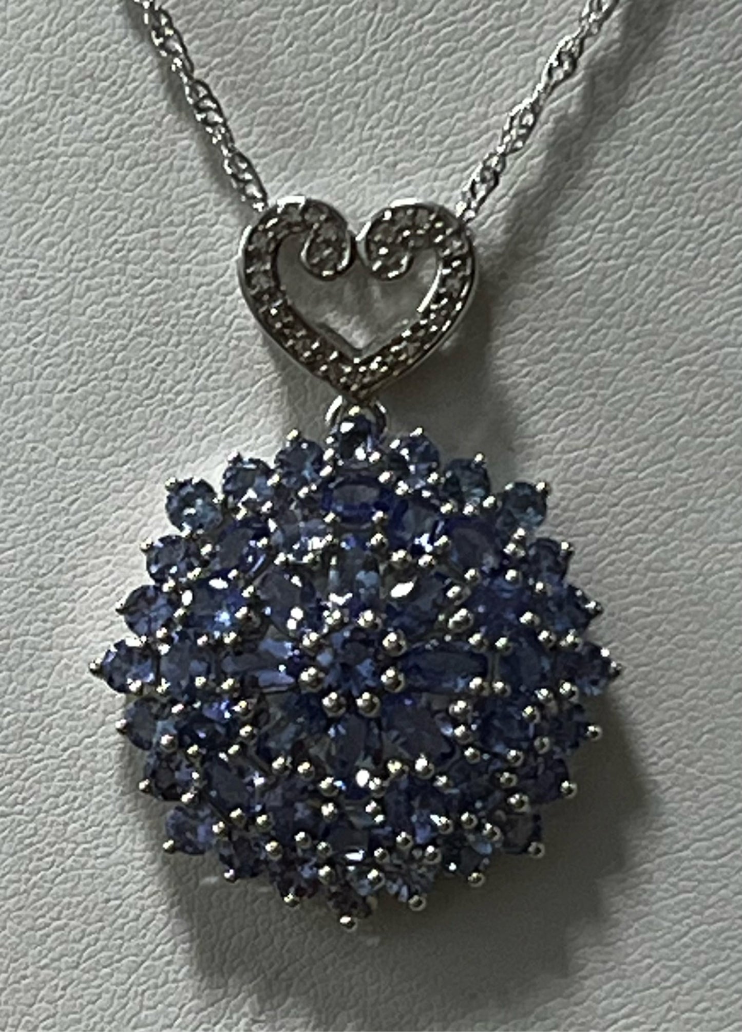 Sterling Silver Tanzanite Pendant & Necklace Chain JTV New
