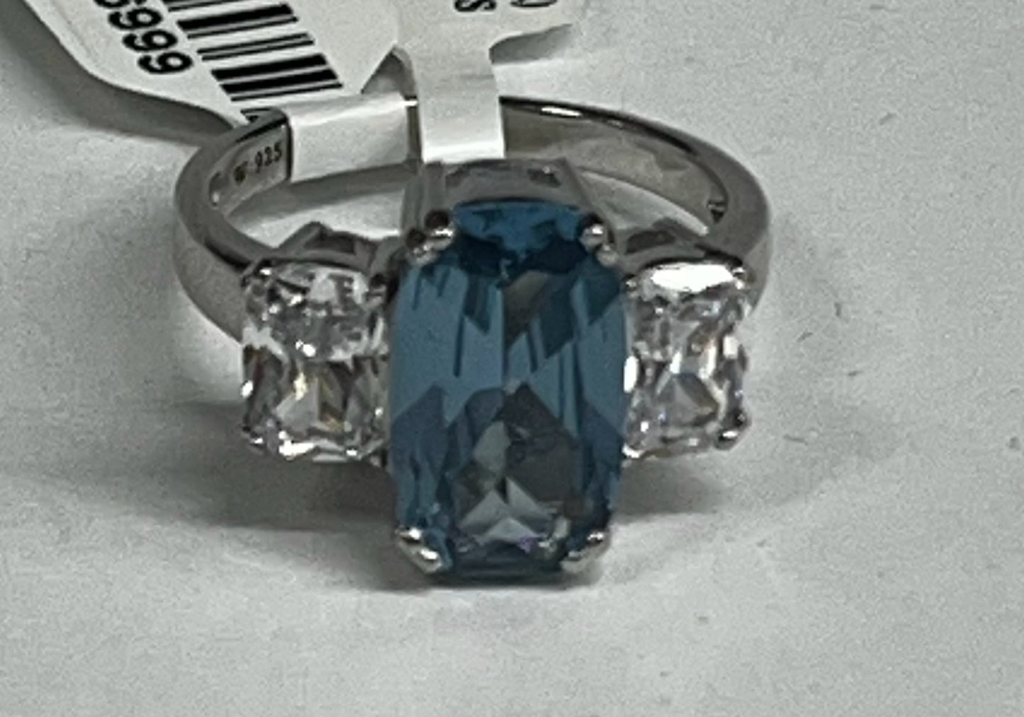 Sterling Silver Bella Luce Blue White CZ Ring Size 9 New JTV 5.59 ct tw