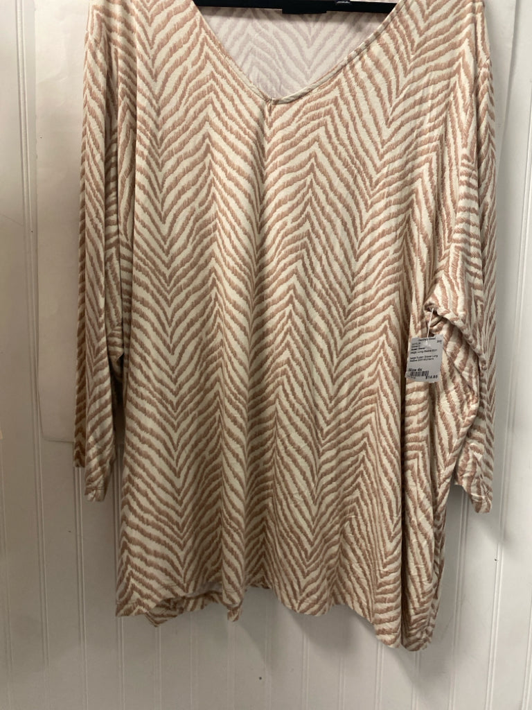 beige Susan Graver Long Sleeve Shirt Women's