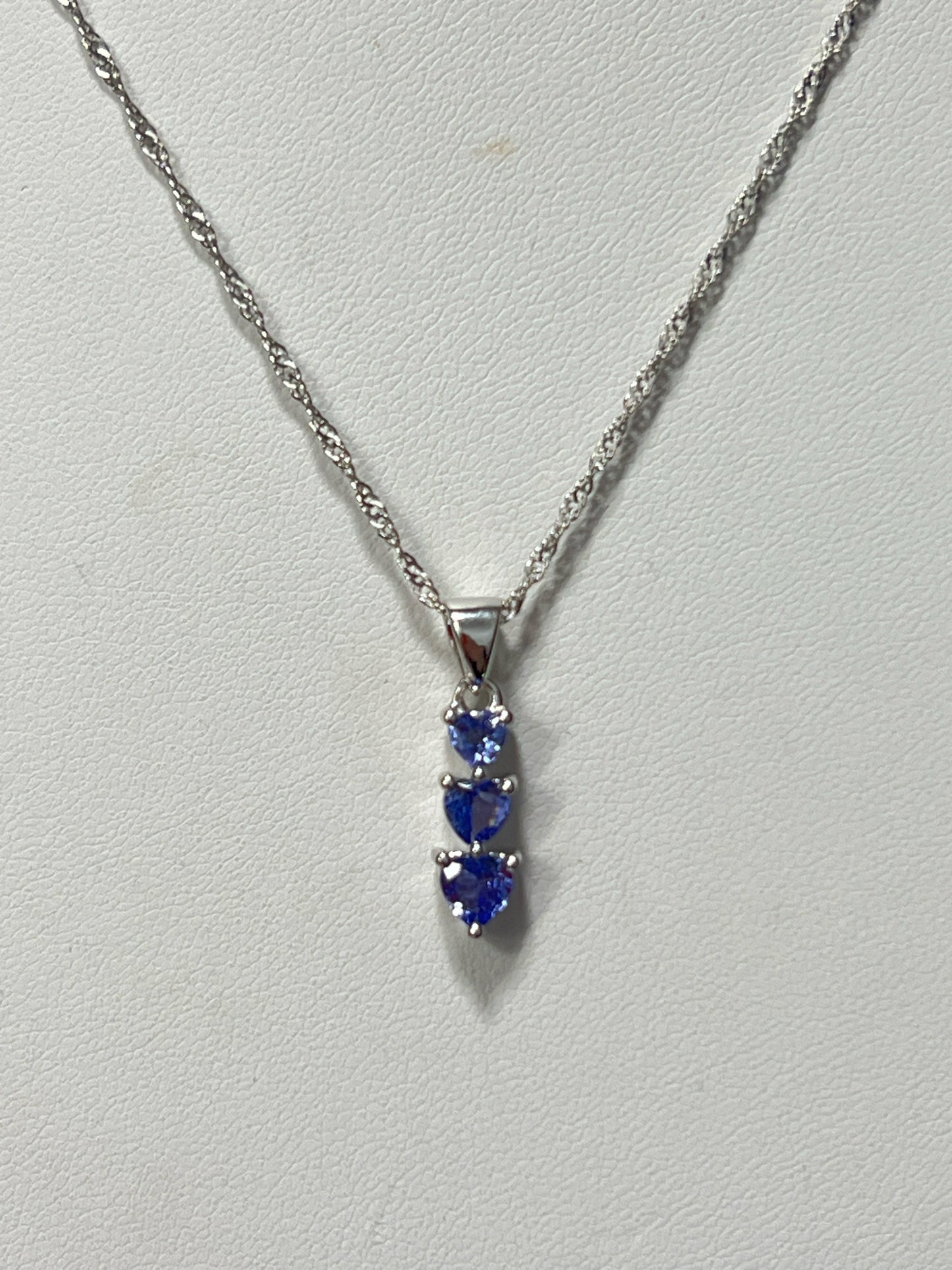 Sterling Silver Tanzanite Pendant & Necklace Chain JTV New