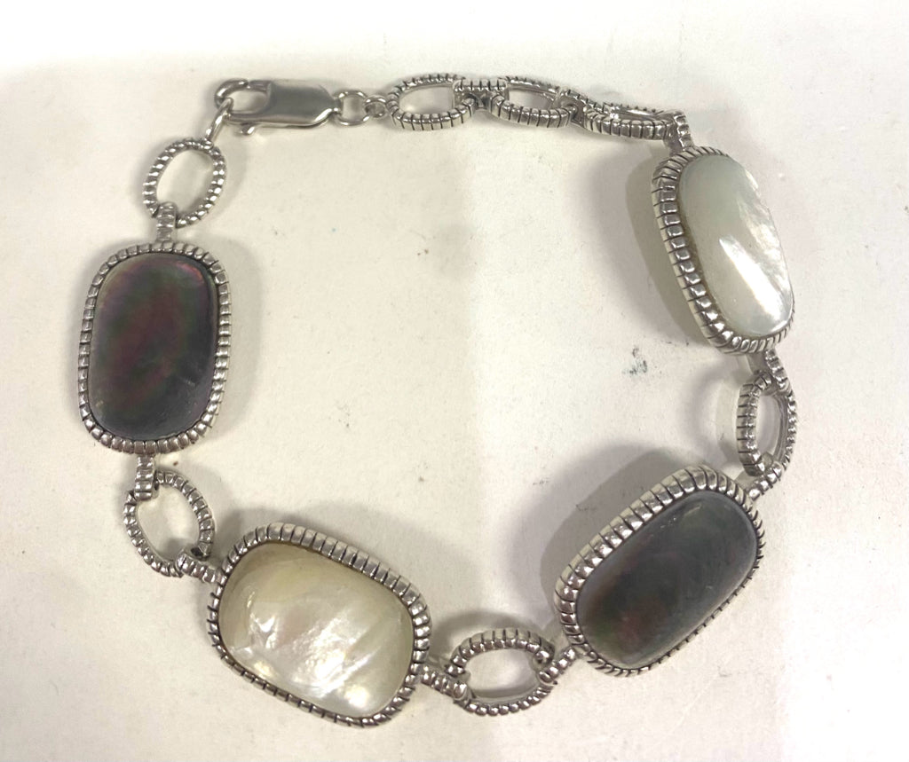 6" - 7.5" Sterling Silver MOP Bracelet