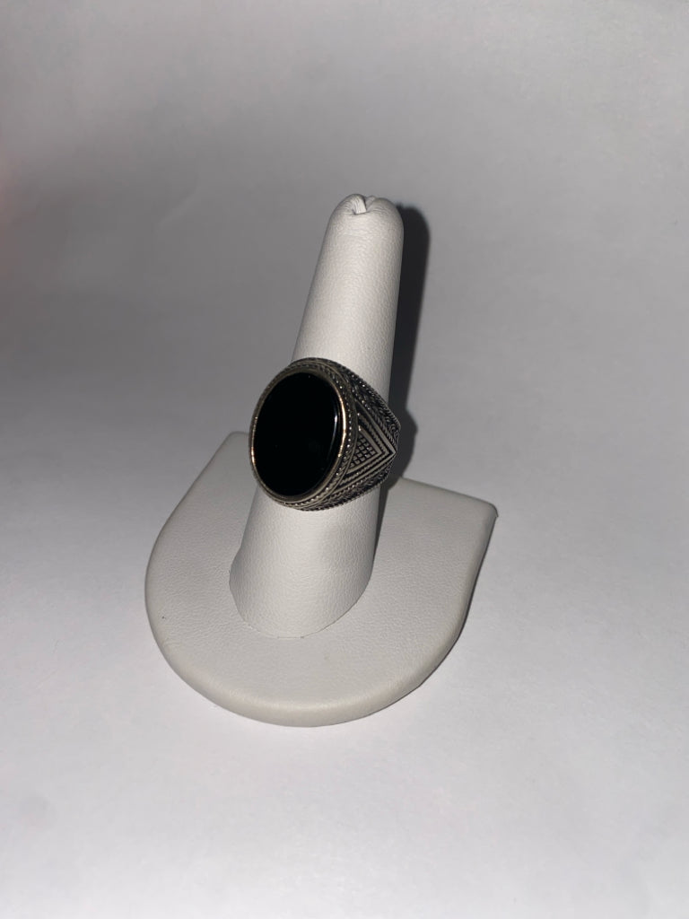 Sterling Silver Onyx Ring Size 9