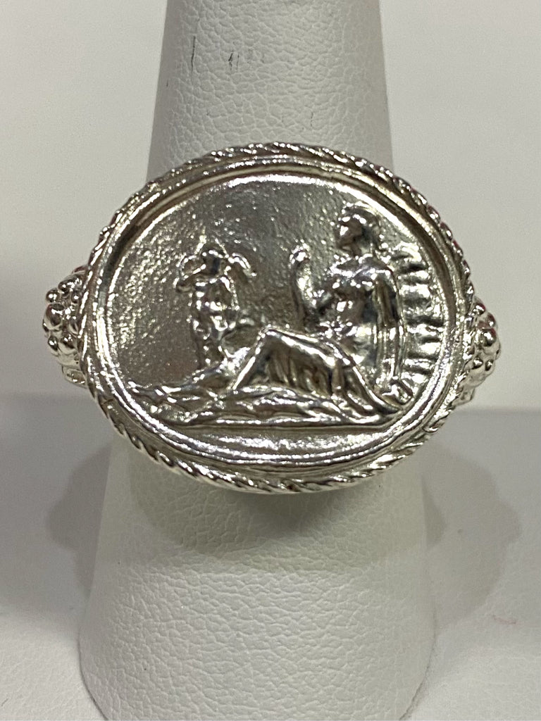Italy Tagliamonte 925 Sterling Silver Ring .75" x .90" Size 9 Unisex 16g