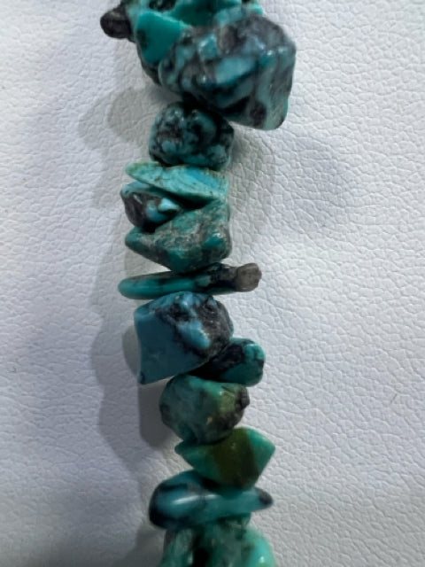 Chip Nugget Turquoise Long Necklace Vintage Native American