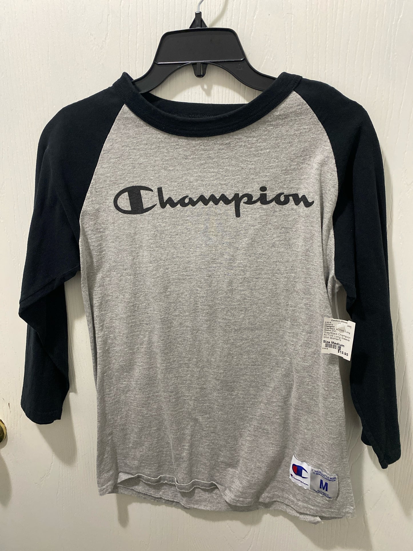 Gray/Black Champion ACTIVE Long Sleeve Shirt Women's