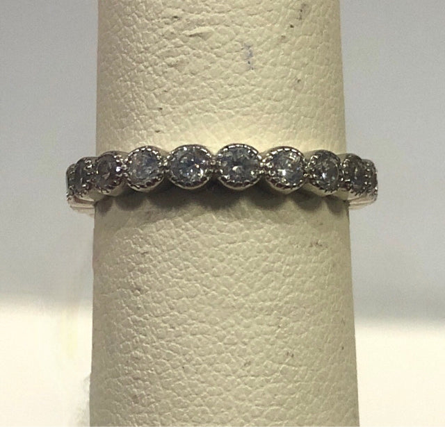 Sterling Silver Ring CZ Size 7.75 Eternity Band