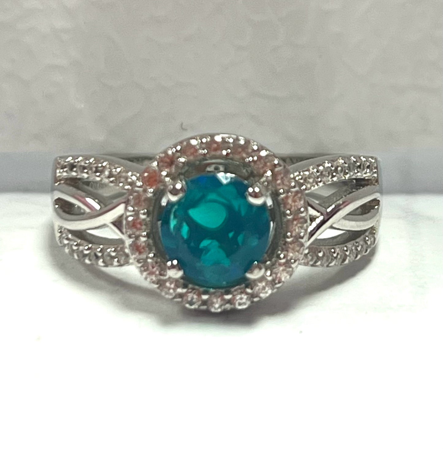 Sterling Silver Gemstone Ring Size 8 JTV