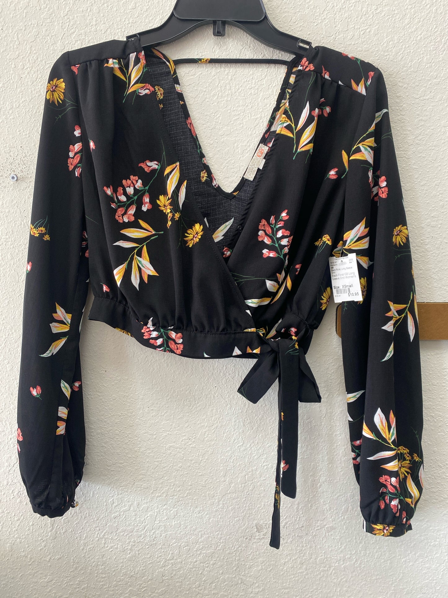 Black Floral GB Long Sleeve Shirt Women's