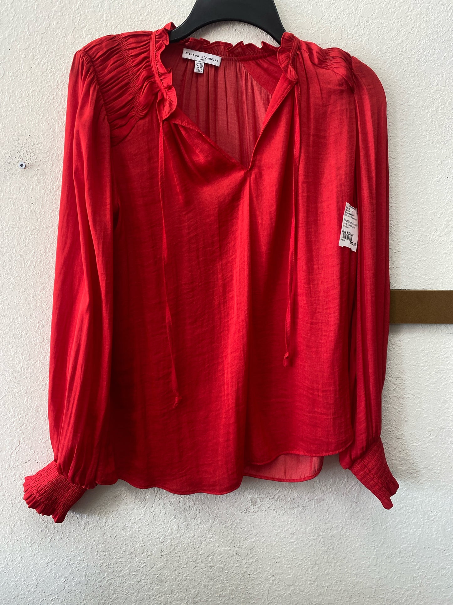 Red Maison d'Amelie Long Sleeve Shirt Women's