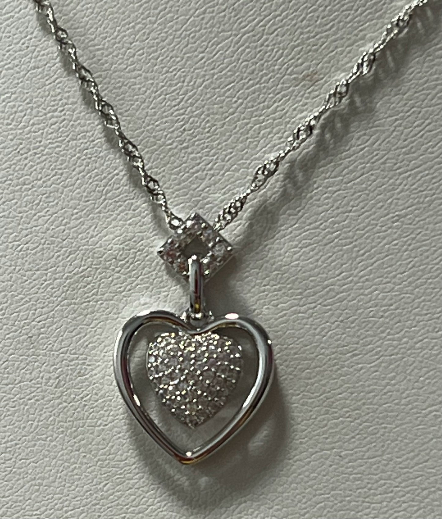 Sterling Silver CZ Necklace Pendant Chain New JTV