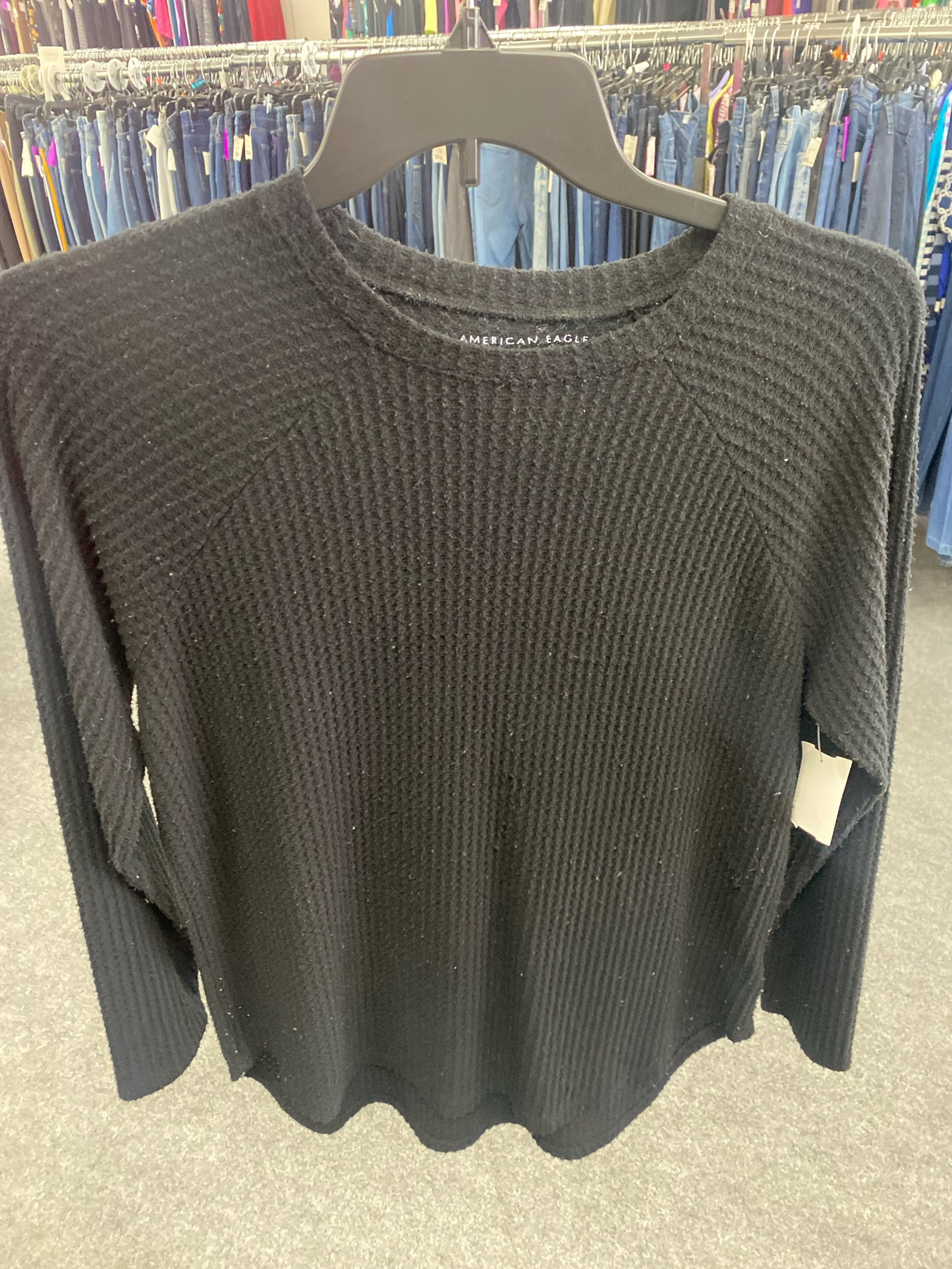 Black American Eagle Long Sleeve Shirt Women's