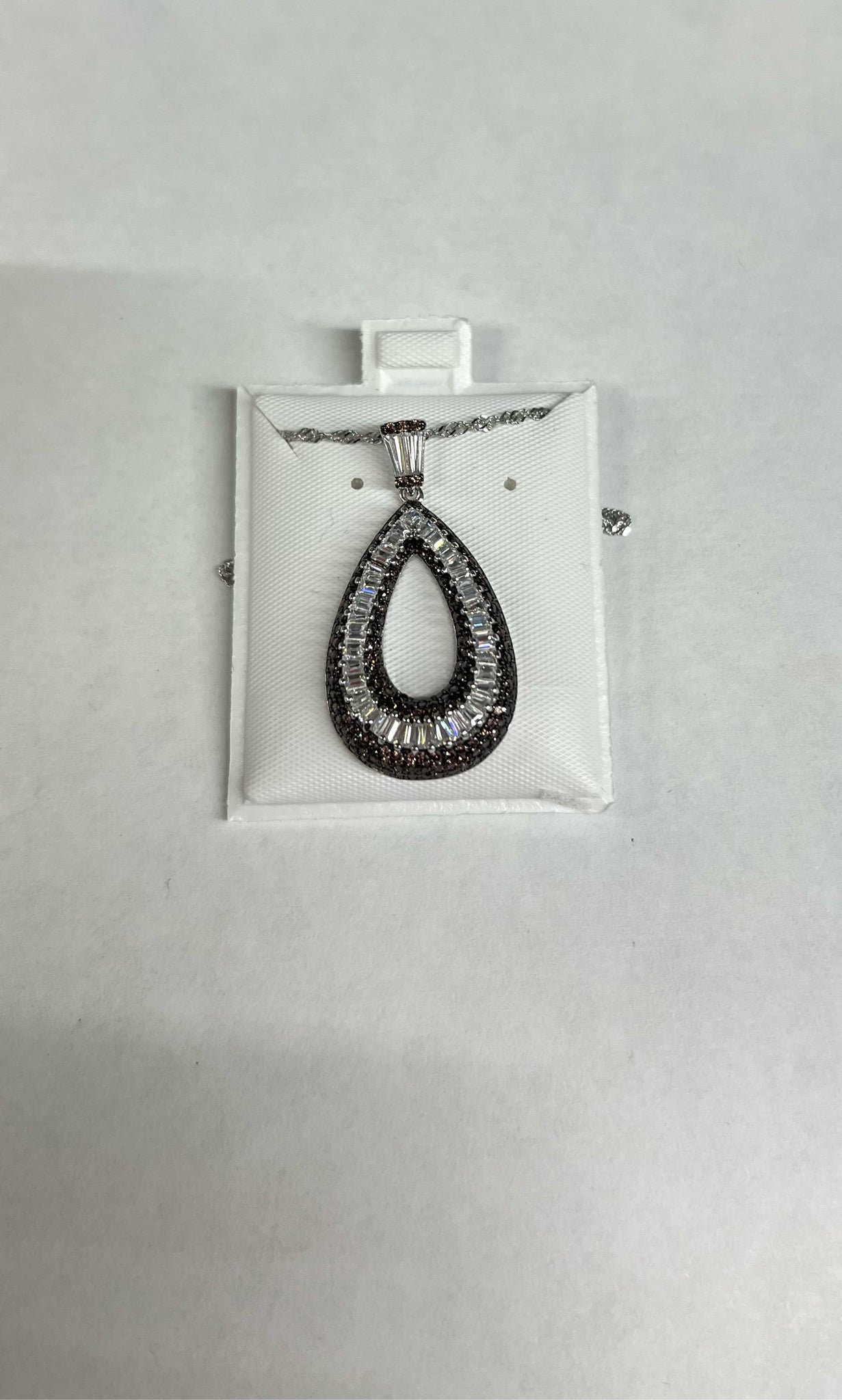 Sterling Silver CZ Pendant & Necklace JTV New