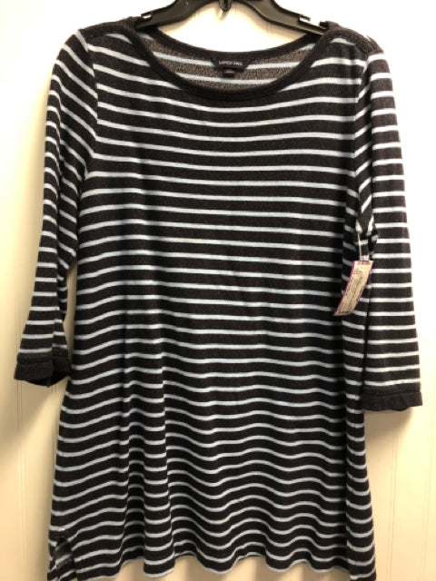 Blue Striped Lands End Long Sleeve Shirt Women's