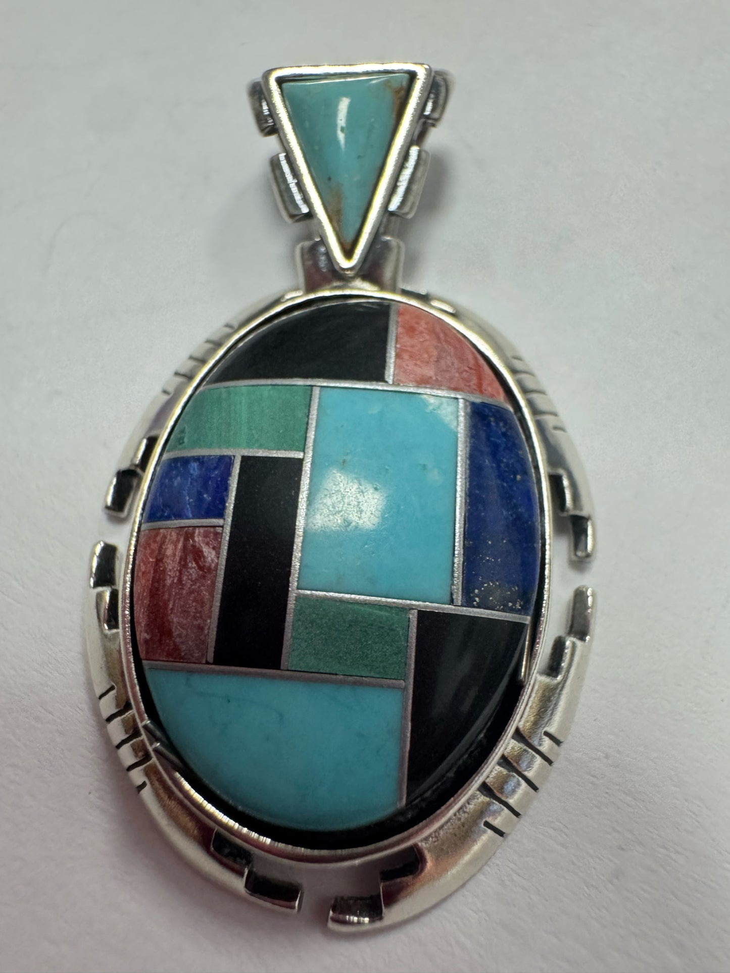 Carolyn Pollack Sterling Silver Mosaic Inlay Pendant