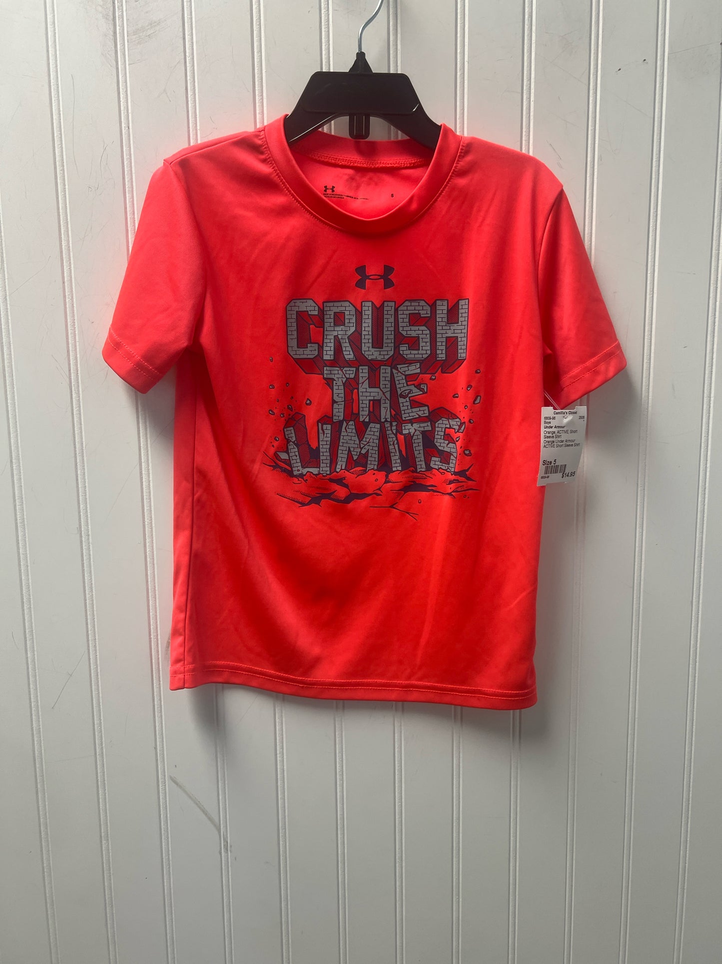 Orange Under Armour ACTIVE Short Sleeve Shirt Boys