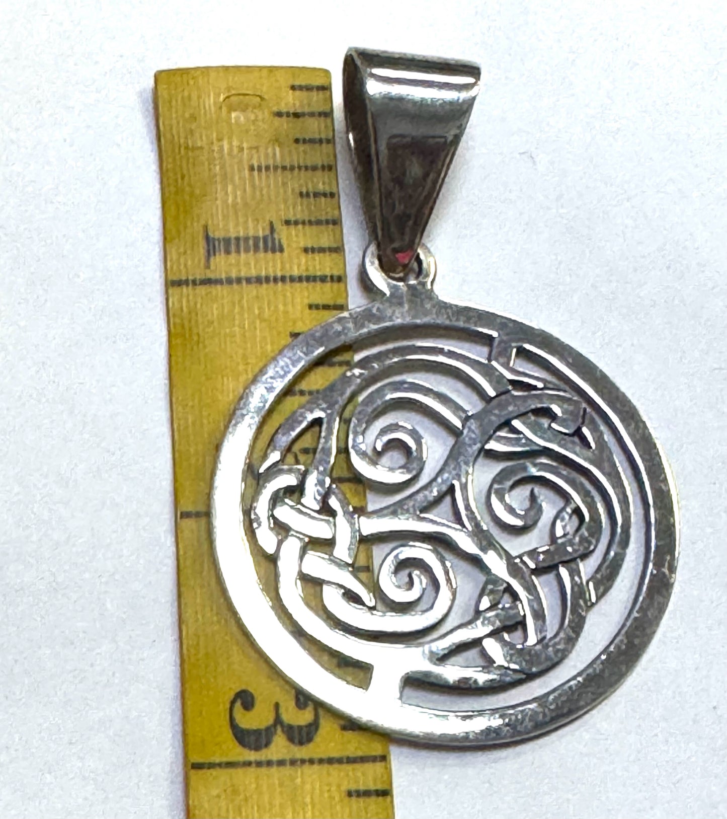 Vintage Retired Silpada Celtic Triskele Knot 3" Sterling Silver 925 Pendant