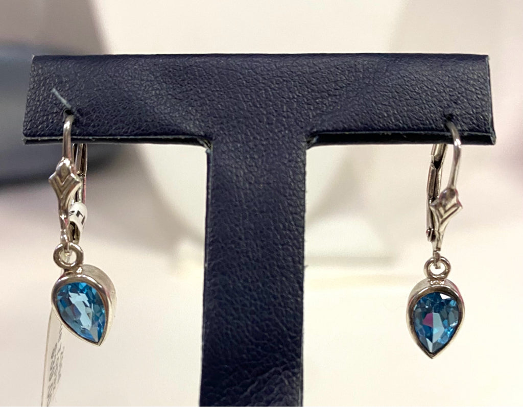 Sterling Silver Blue Topaz Earrings