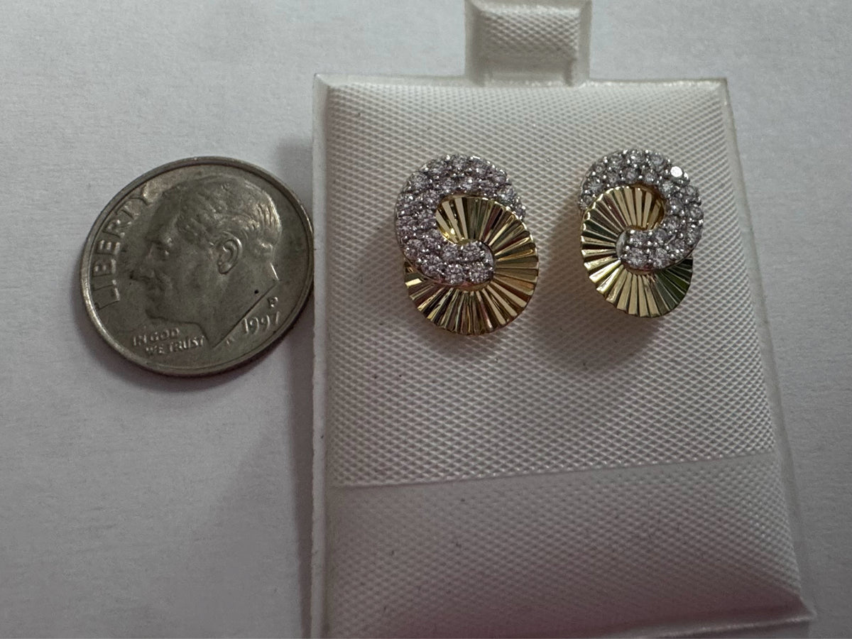 Phillips House 14K Yellow Gold Mini Aura Interlocking 1/2 ct tw Diamond Earrings