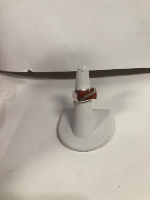 Sterling Silver Carnelian Ring Size 6.75