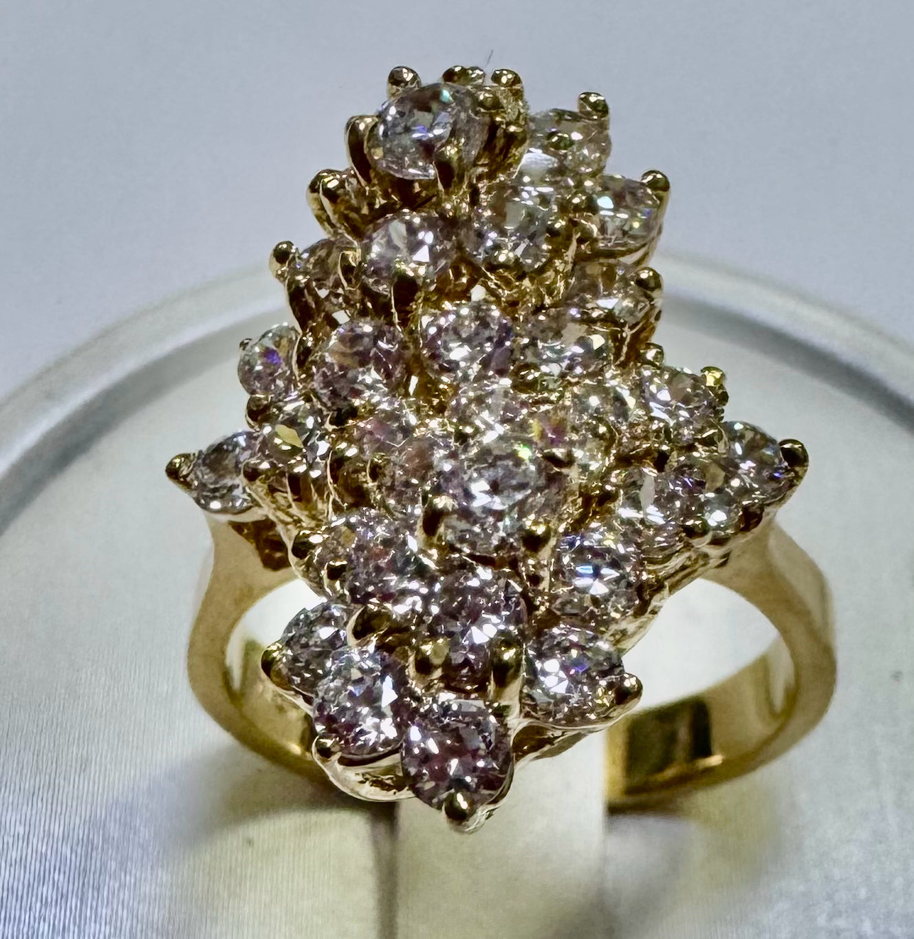 Gold Over Sterling Silver CZ Ring Size 6.5