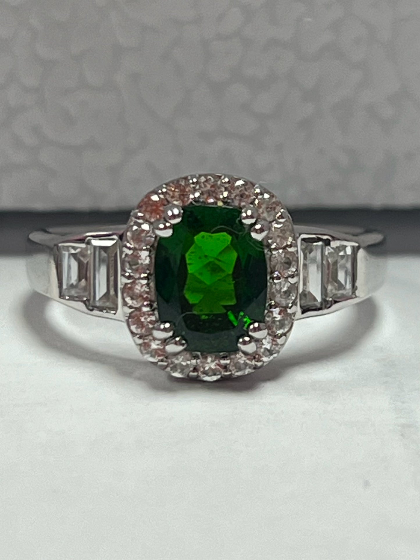 Sterling Silver Chrome Diopside Ring JTV New Size 8