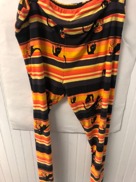 Black/Orange/Yellow LulaRoe Leggings Women's