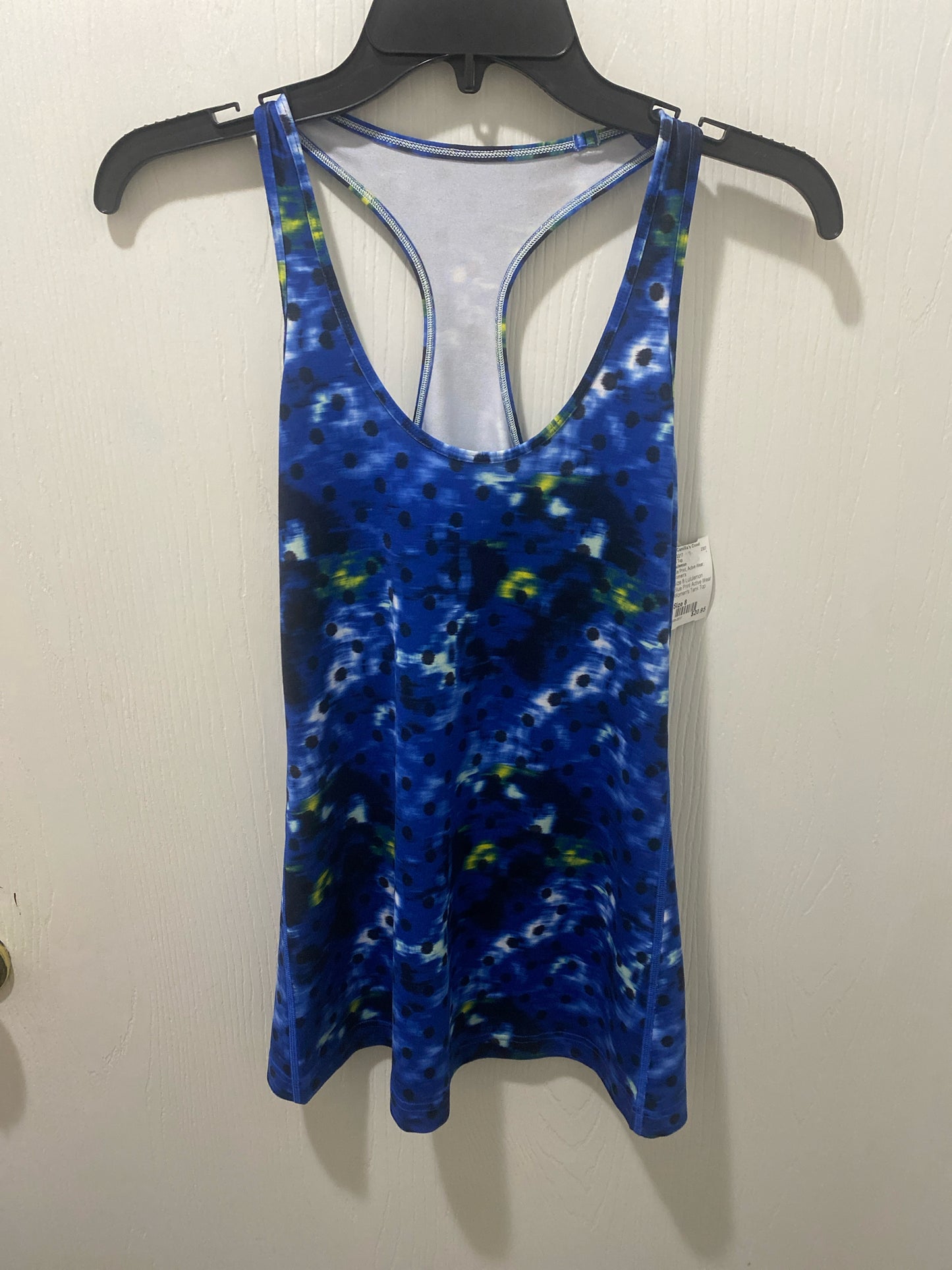 Size 8 Lululemon Blue Print Active Wear Women's Tank Top
