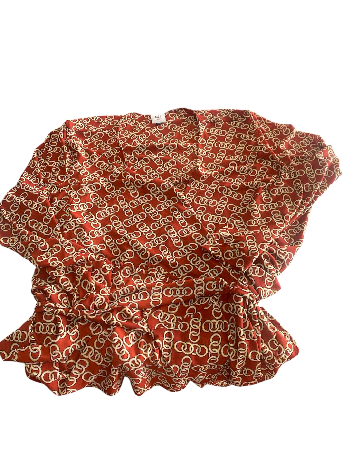 Orange Print Cabi Long Sleeve Shirt Women's